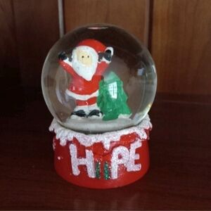 Hope Christmas Mini Snow Globe Snowglobe Holiday Santa Claus Red